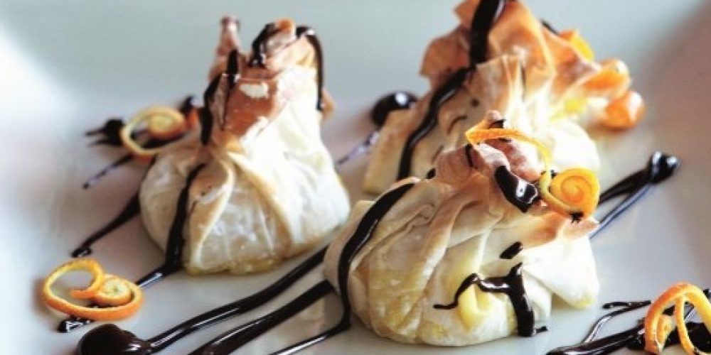 Saquito de naranja con chocolate